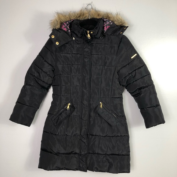 Steve Madden Other - Steve Madden girls black puffer coat with fur hood